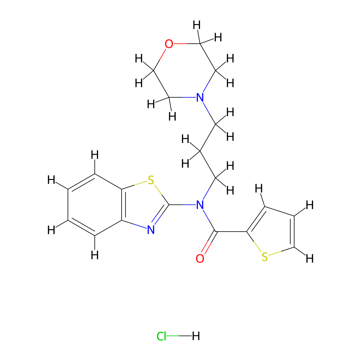 N-(benzo[d]thiazol-2-yl)-N-(3-morpholinopropyl)thiophene-2-carboxamide hydrochloride molecular structure, CAS 1215365-92-6