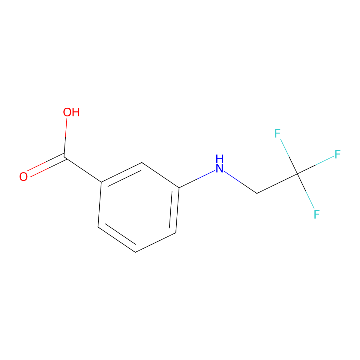 3-(2,2,2-Trifluoroethylamino)benzoic acid molecular structure, CAS 1215366-23-6