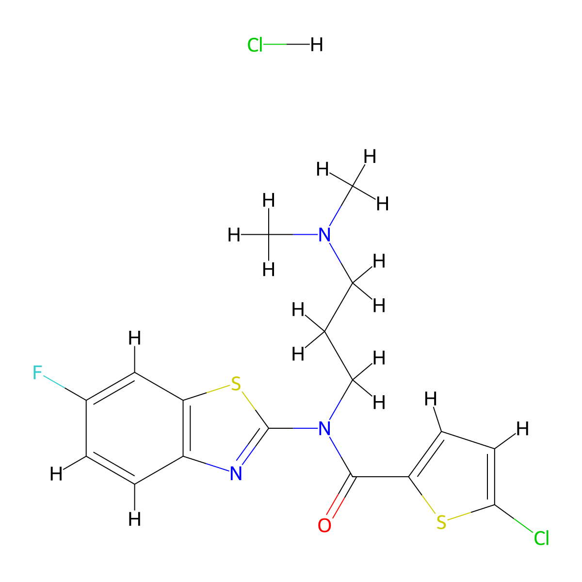 5-chloro-N-(3-(dimethylamino)propyl)-N-(6-fluorobenzo[d]thiazol-2-yl)thiophene-2-carboxamide hydrochloride molecular structure, CAS 1215367-44-4
