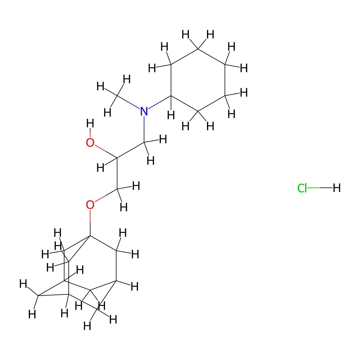 1-(Adamantan-1-yloxy)-3-[cyclohexyl(methyl)amino]propan-2-ol hydrochloride molecular structure, CAS 1215368-28-7