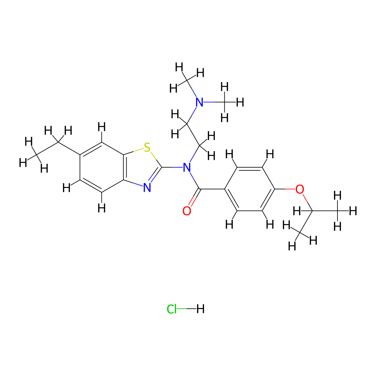 N-(2-(dimethylamino)ethyl)-N-(6-ethylbenzo[d]thiazol-2-yl)-4-isopropoxybenzamide hydrochloride molecular structure, CAS 1215369-08-6