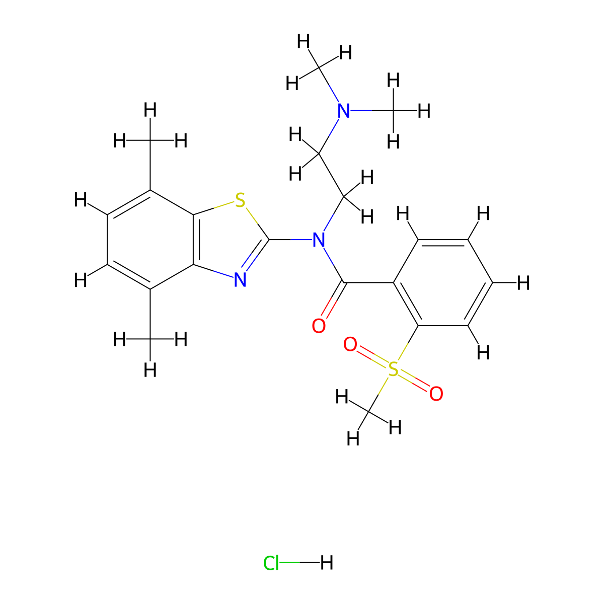 N-(2-(dimethylamino)ethyl)-N-(4,7-dimethylbenzo[d]thiazol-2-yl)-2-(methylsulfonyl)benzamide hydrochloride molecular structure, CAS 1215371-90-6