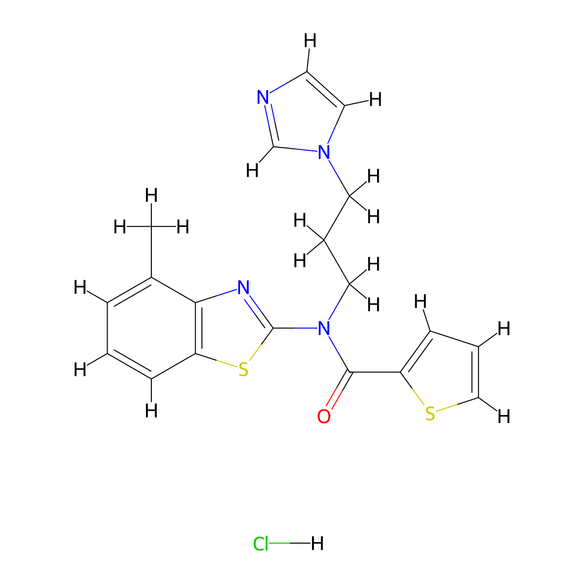 N-(3-(1H-imidazol-1-yl)propyl)-N-(4-methylbenzo[d]thiazol-2-yl)thiophene-2-carboxamide hydrochloride molecular structure, CAS 1215372-50-1