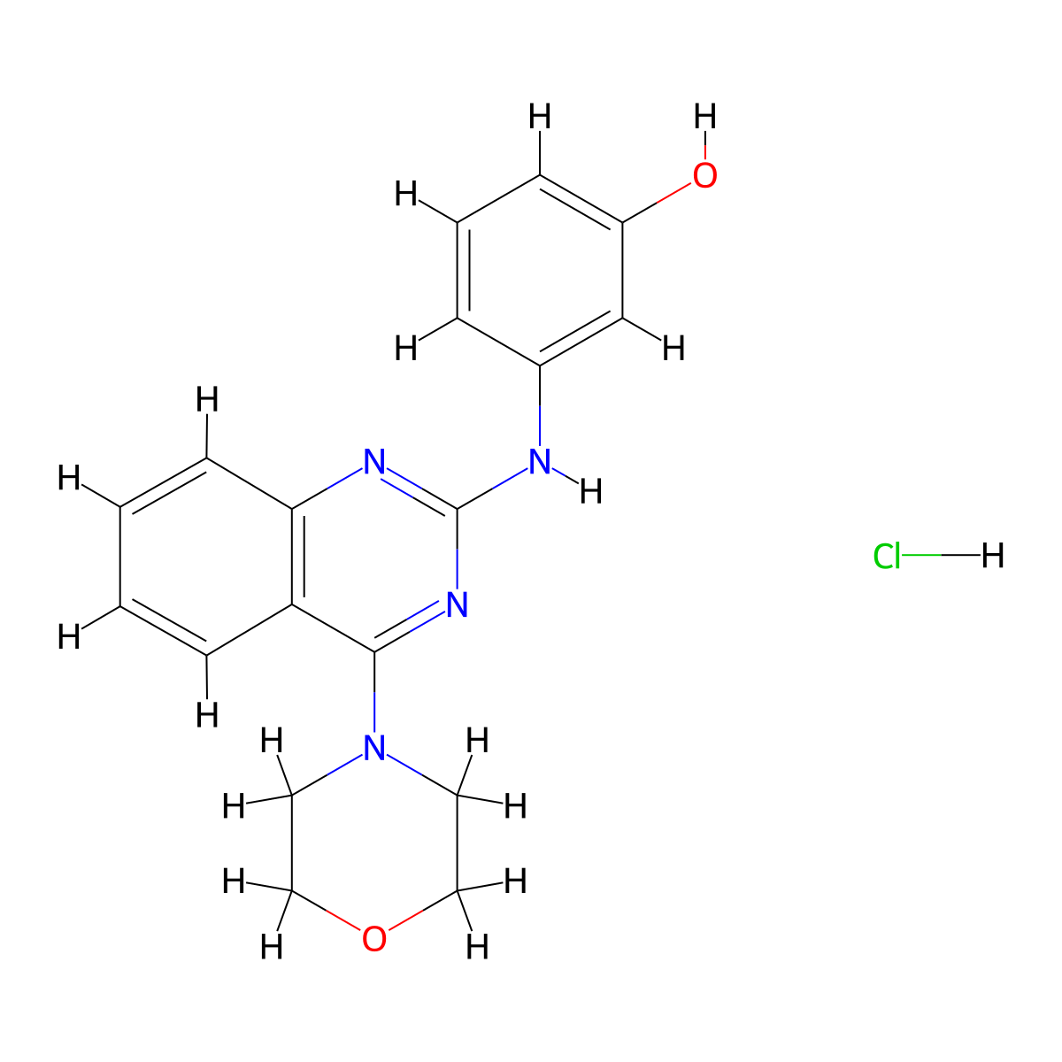 3-((4-Morpholinoquinazolin-2-yl)amino)phenol hydrochloride molecular structure, CAS 1215373-97-9