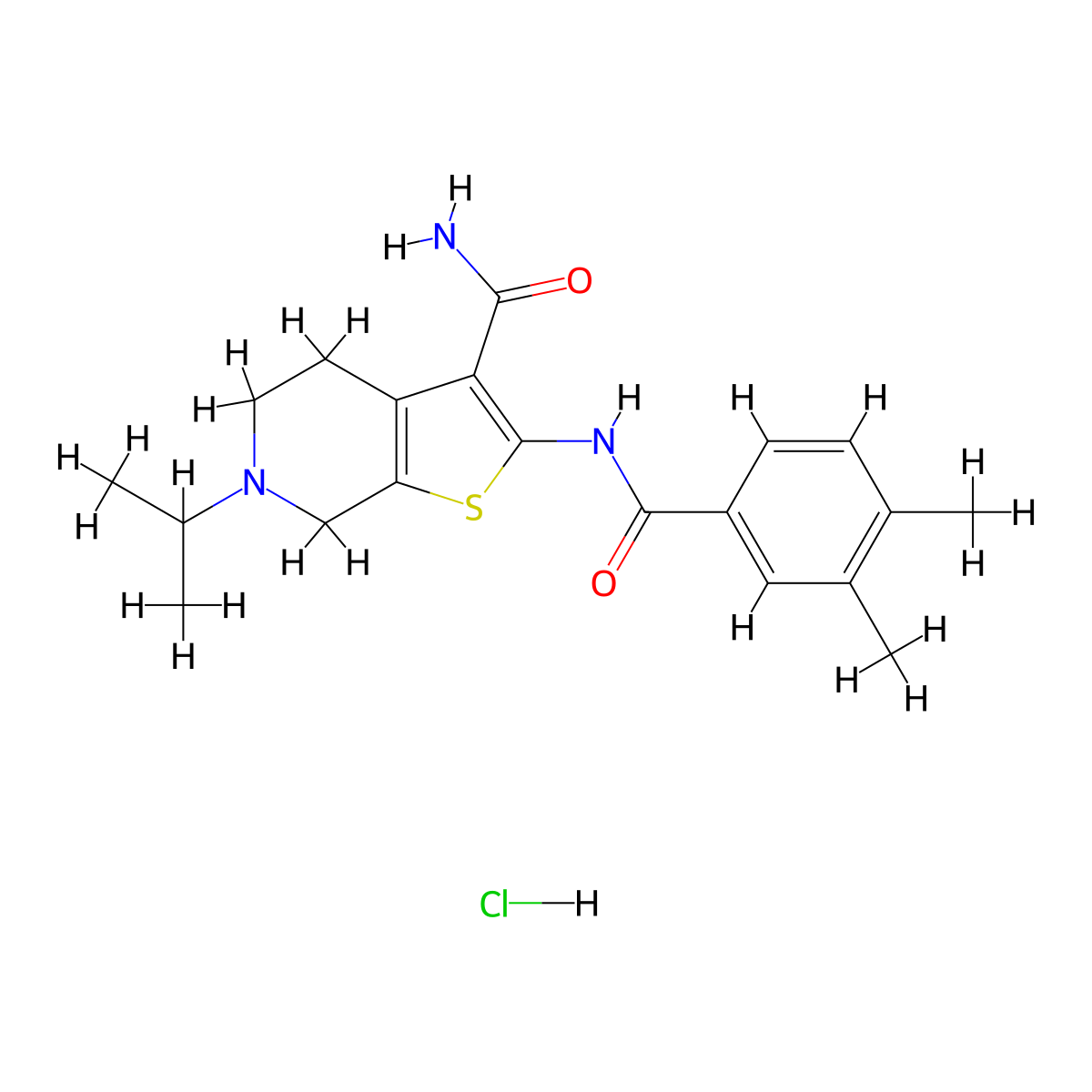 2-(3,4-Dimethylbenzamido)-6-isopropyl-4,5,6,7-tetrahydrothieno[2,3-c]pyridine-3-carboxamide hydrochloride molecular structure, CAS 1215375-08-8