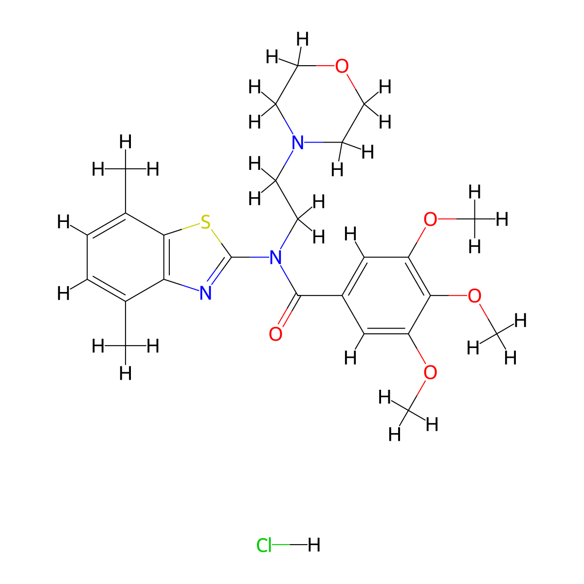N-(4,7-dimethylbenzo[d]thiazol-2-yl)-3,4,5-trimethoxy-N-(2-morpholinoethyl)benzamide hydrochloride molecular structure, CAS 1215376-89-8