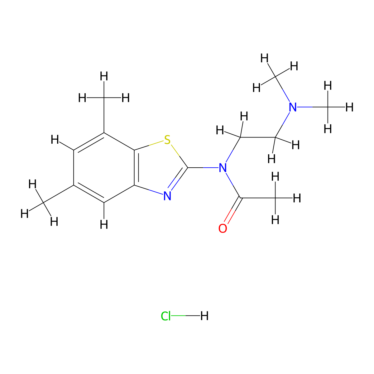 N-(2-(dimethylamino)ethyl)-N-(5,7-dimethylbenzo[d]thiazol-2-yl)acetamide hydrochloride molecular structure, CAS 1215377-08-4