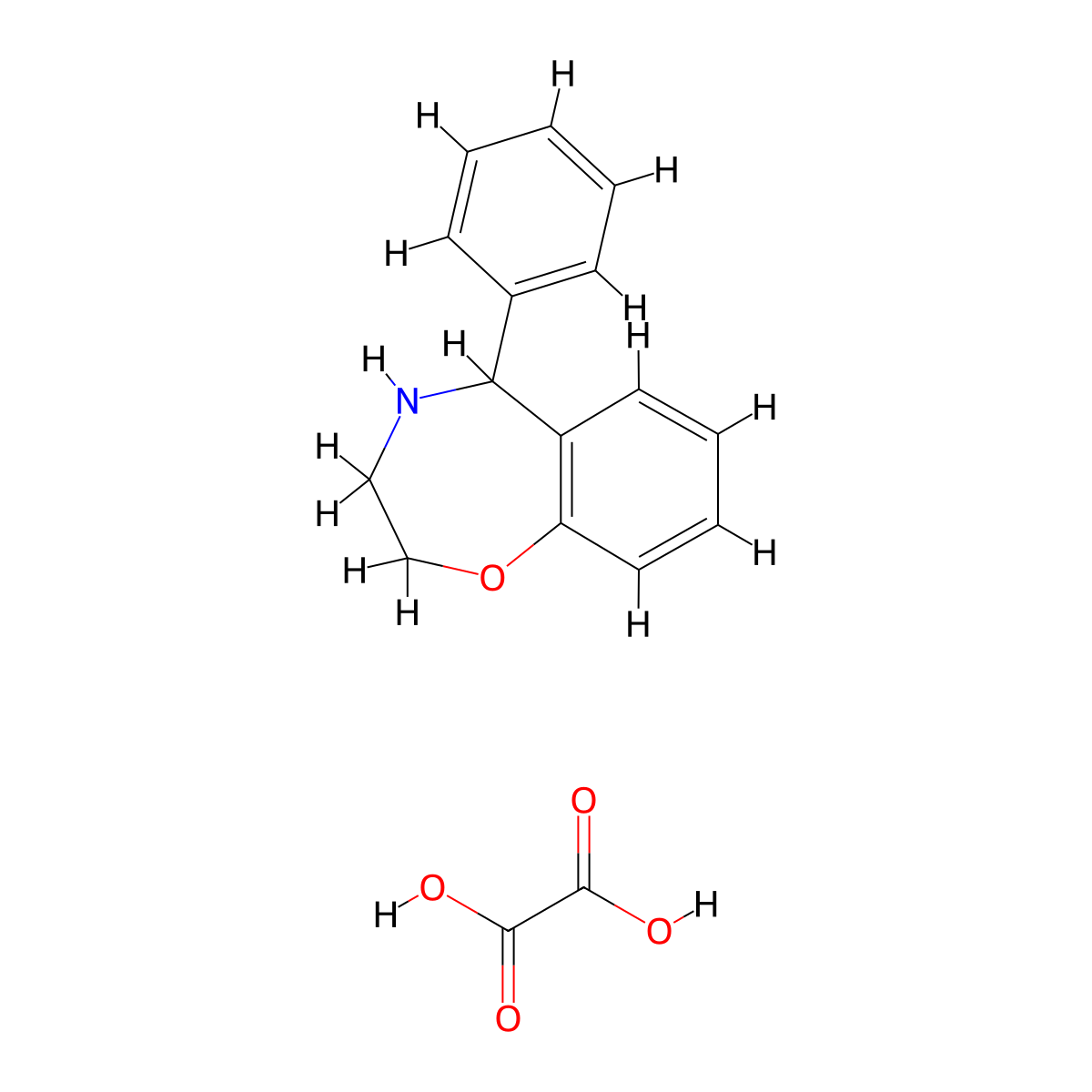 5-Phenyl-2,3,4,5-tetrahydro-1,4-benzoxazepine; oxalic acid molecular structure, CAS 1215377-15-3