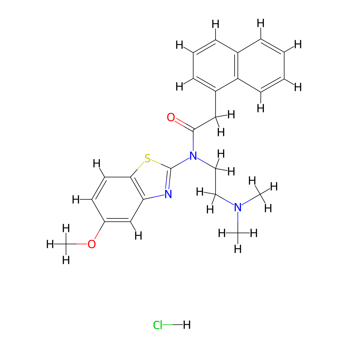 N-(2-(dimethylamino)ethyl)-N-(5-methoxybenzo[d]thiazol-2-yl)-2-(naphthalen-1-yl)acetamide hydrochloride molecular structure, CAS 1215377-85-7