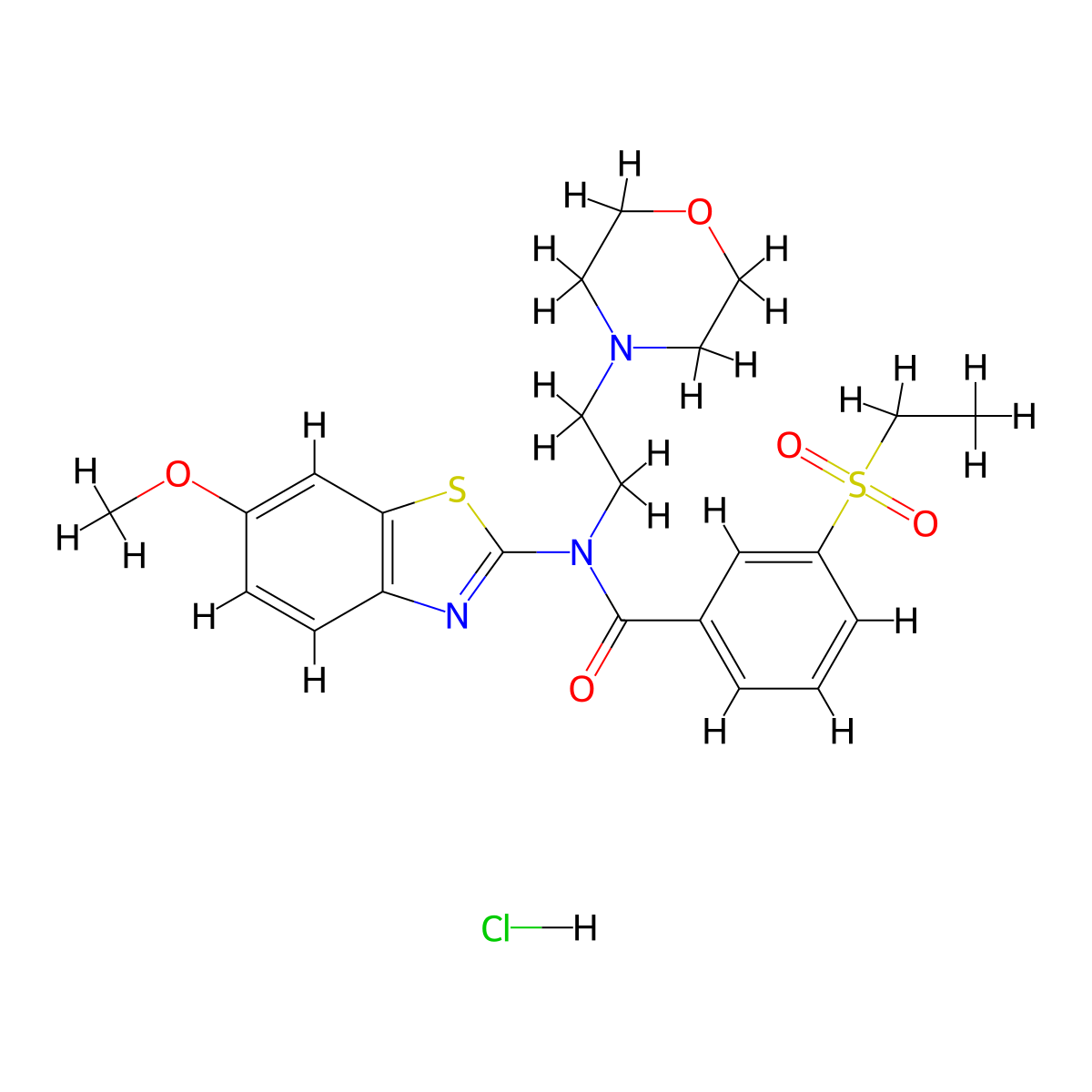 3-(ethylsulfonyl)-N-(6-methoxybenzo[d]thiazol-2-yl)-N-(2-morpholinoethyl)benzamide hydrochloride molecular structure, CAS 1215386-05-2