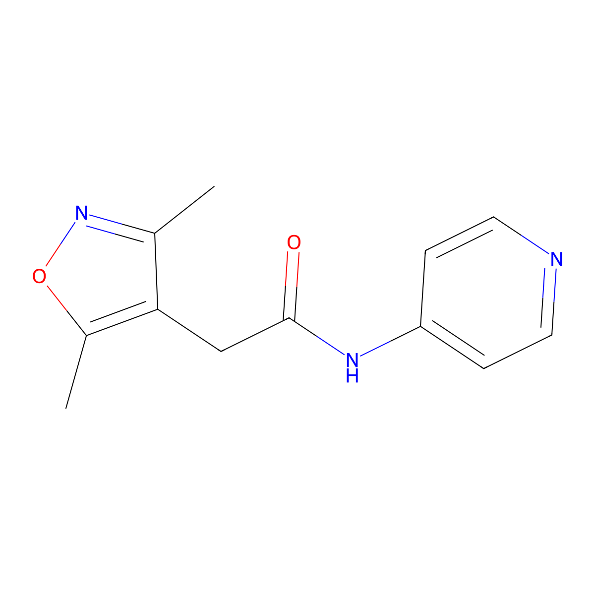 2-(3,5-dimethyl-1,2-oxazol-4-yl)-N-(pyridin-4-yl)acetamide molecular structure, CAS 1215386-18-7