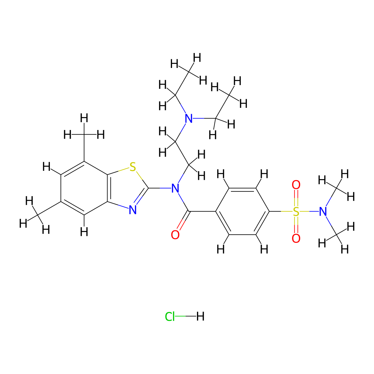 N-(2-(diethylamino)ethyl)-N-(5,7-dimethylbenzo[d]thiazol-2-yl)-4-(N,N-dimethylsulfamoyl)benzamide hydrochloride molecular structure, CAS 1215387-81-7