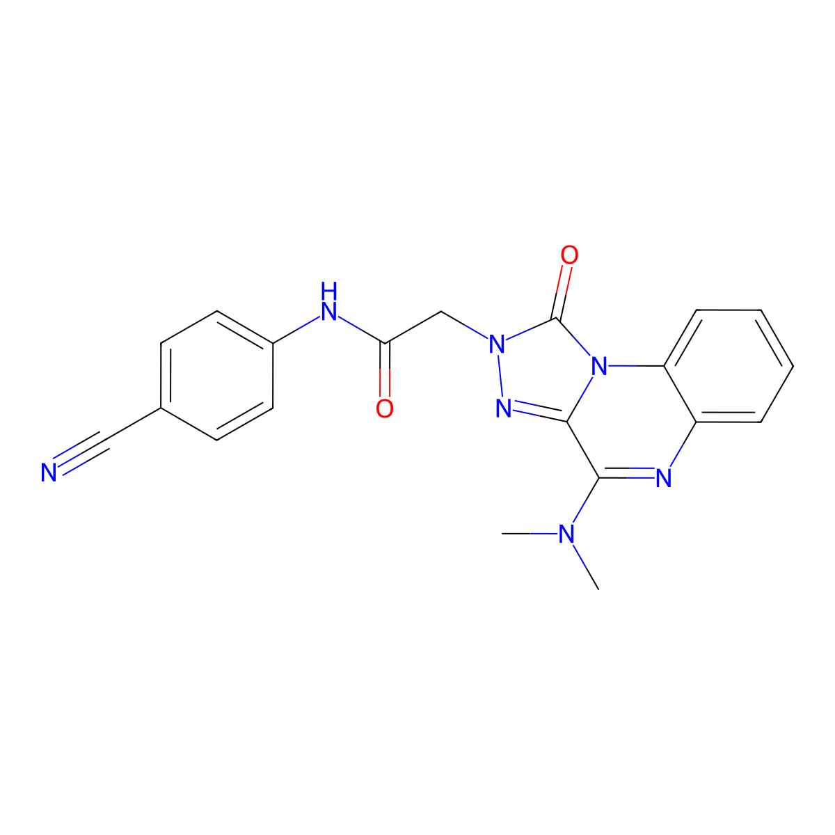 N-(4-cyanophenyl)-2-(4-(dimethylamino)-1-oxo-[1,2,4]triazolo[4,3-a]quinoxalin-2(1H)-yl)acetamide molecular structure, CAS 1215390-94-5