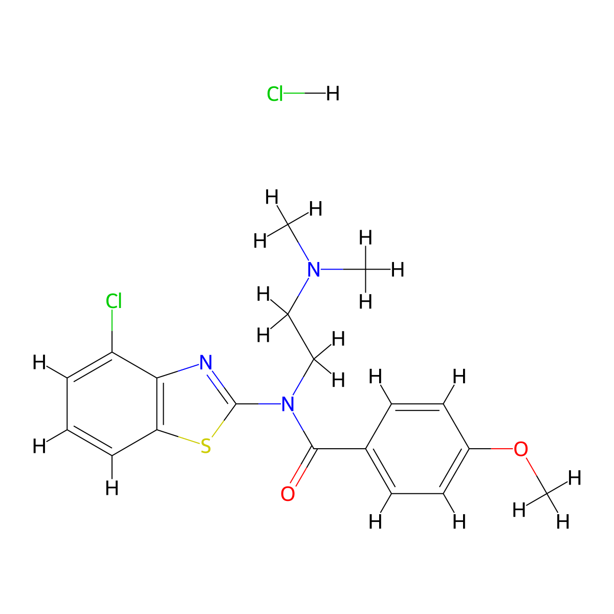 N-(4-chlorobenzo[d]thiazol-2-yl)-N-(2-(dimethylamino)ethyl)-4-methoxybenzamide hydrochloride molecular structure, CAS 1215393-68-2