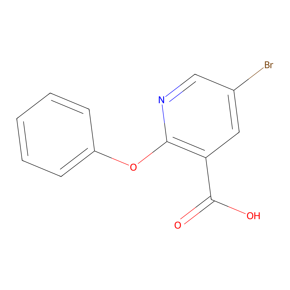 5-Bromo-2-phenoxynicotinic acid molecular structure, CAS 1215394-12-9