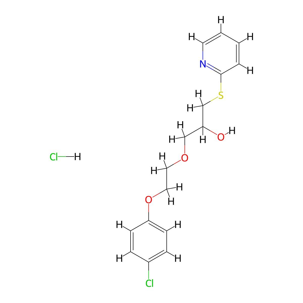 1-(2-(4-Chlorophenoxy)ethoxy)-3-(pyridin-2-ylthio)propan-2-ol hydrochloride molecular structure, CAS 1215395-94-0