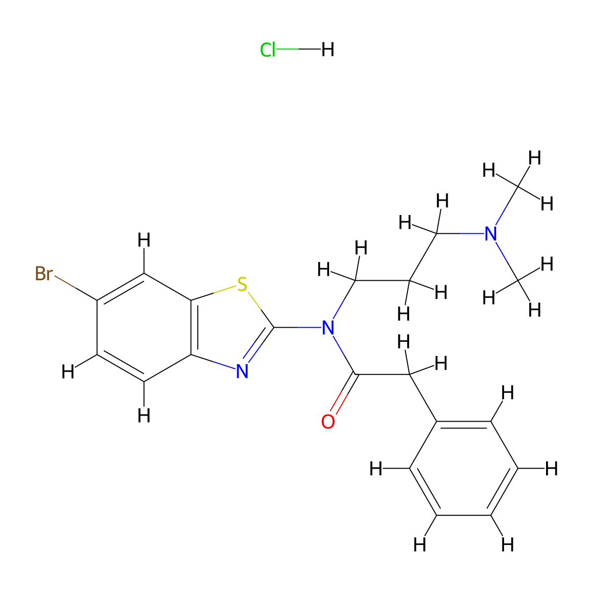 N-(6-bromobenzo[d]thiazol-2-yl)-N-(3-(dimethylamino)propyl)-2-phenylacetamide hydrochloride molecular structure, CAS 1215398-19-8