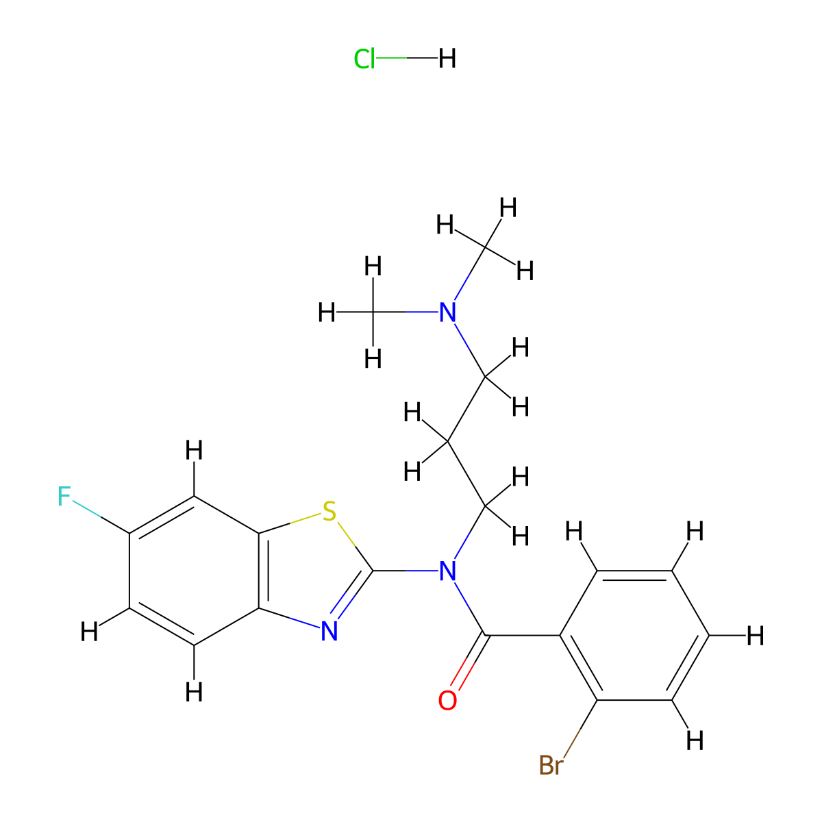 2-bromo-N-(3-(dimethylamino)propyl)-N-(6-fluorobenzo[d]thiazol-2-yl)benzamide hydrochloride molecular structure, CAS 1215402-28-0