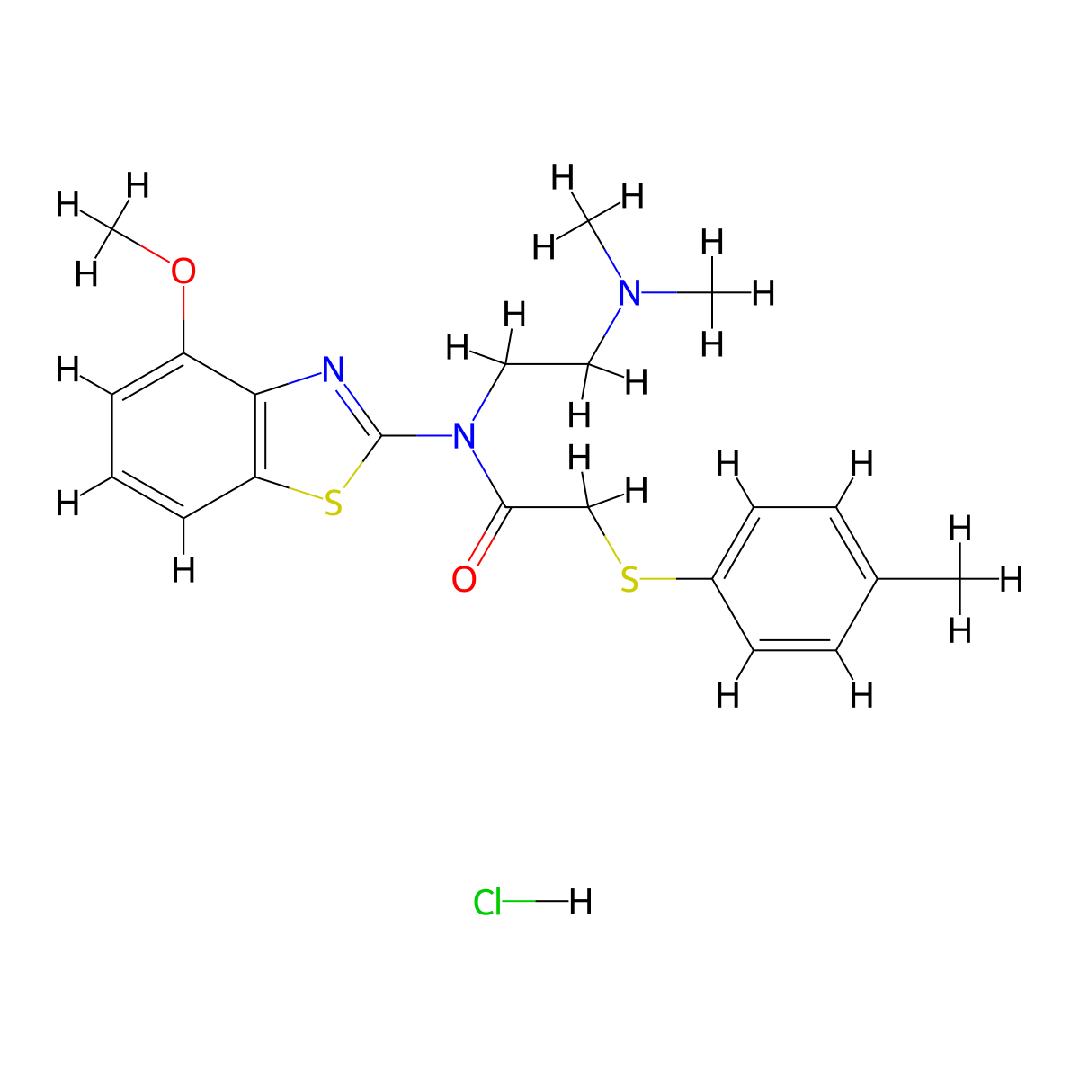 N-(2-(dimethylamino)ethyl)-N-(4-methoxybenzo[d]thiazol-2-yl)-2-(p-tolylthio)acetamide hydrochloride molecular structure, CAS 1215402-29-1