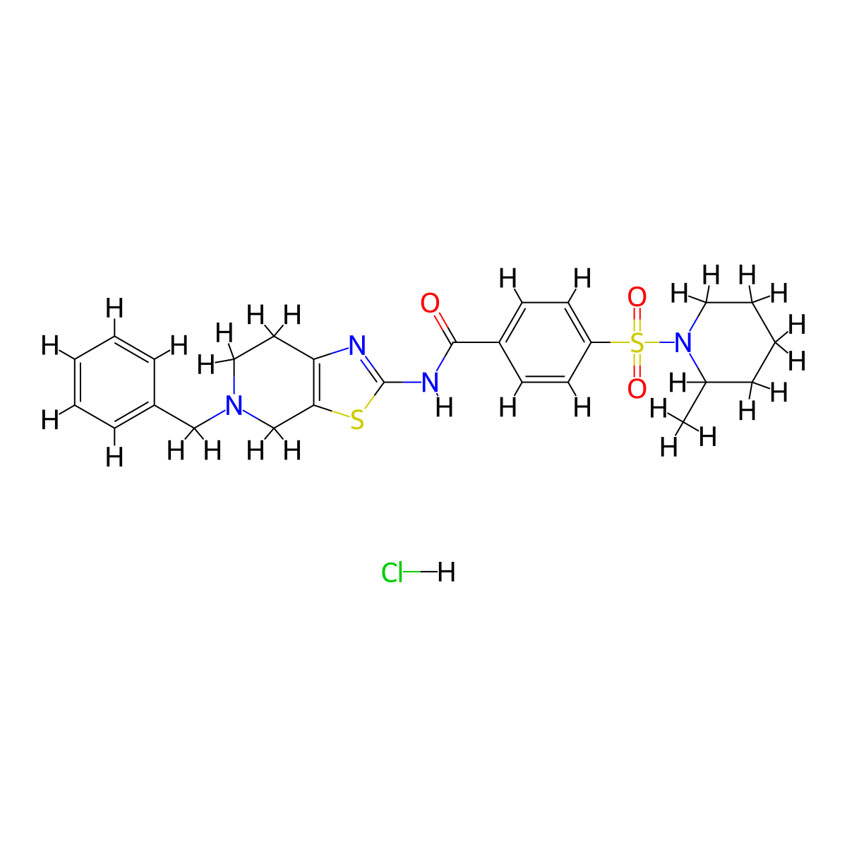 N-(5-benzyl-4,5,6,7-tetrahydrothiazolo[5,4-c]pyridin-2-yl)-4-((2-methylpiperidin-1-yl)sulfonyl)benzamide hydrochloride molecular structure, CAS 1215404-67-3