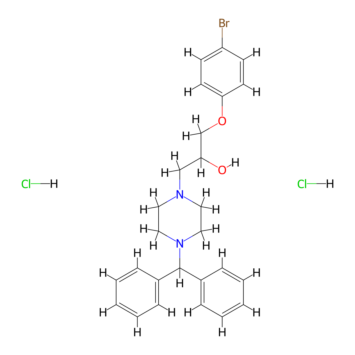 1-(4-Benzhydrylpiperazin-1-yl)-3-(4-bromophenoxy)propan-2-ol dihydrochloride molecular structure, CAS 1215407-35-4