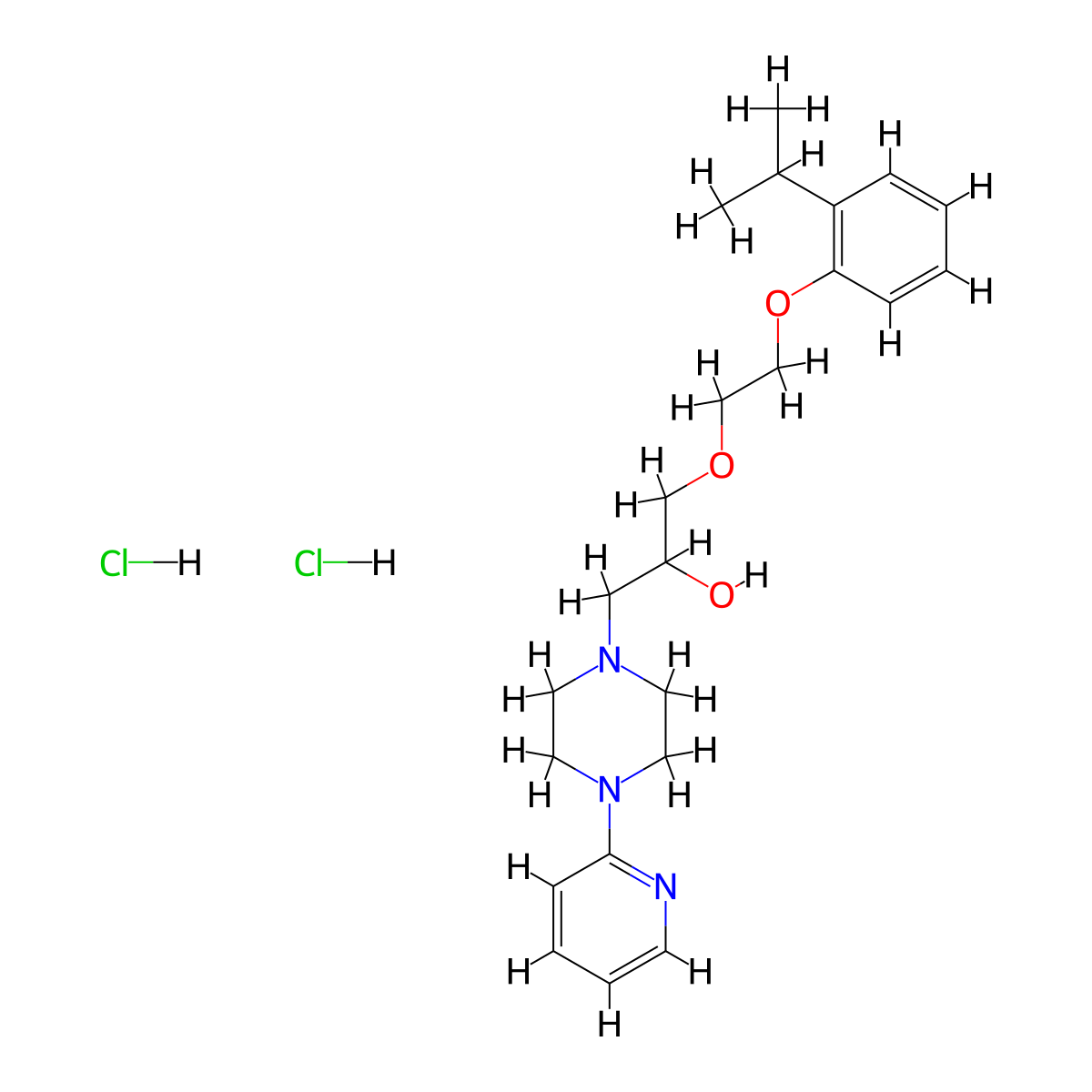 1-(2-(2-Isopropylphenoxy)ethoxy)-3-(4-(pyridin-2-yl)piperazin-1-yl)propan-2-ol dihydrochloride molecular structure, CAS 1215408-90-4
