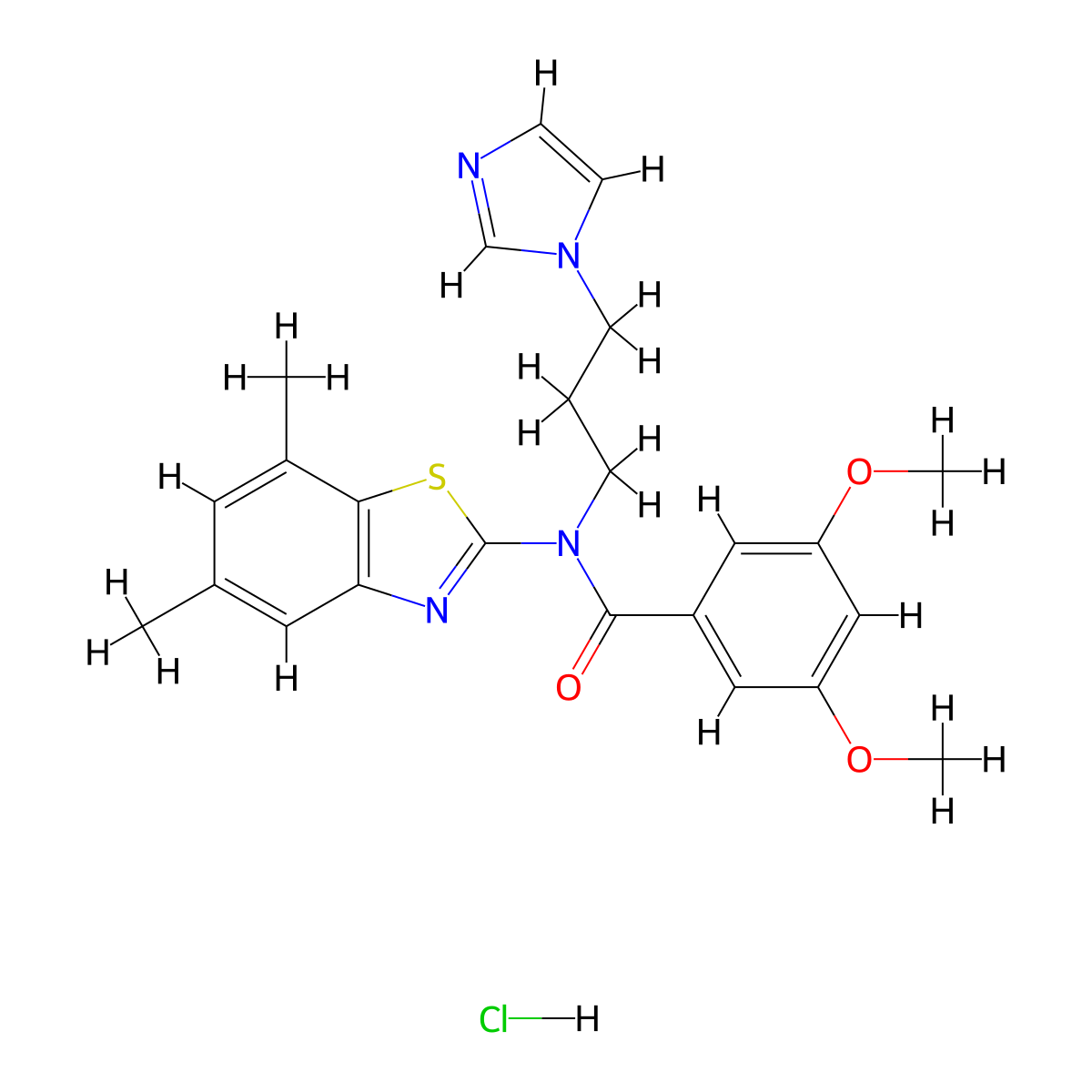 N-(5,7-dimethyl-1,3-benzothiazol-2-yl)-N-[3-(1H-imidazol-1-yl)propyl]-3,5-dimethoxybenzamide hydrochloride molecular structure, CAS 1215411-94-1