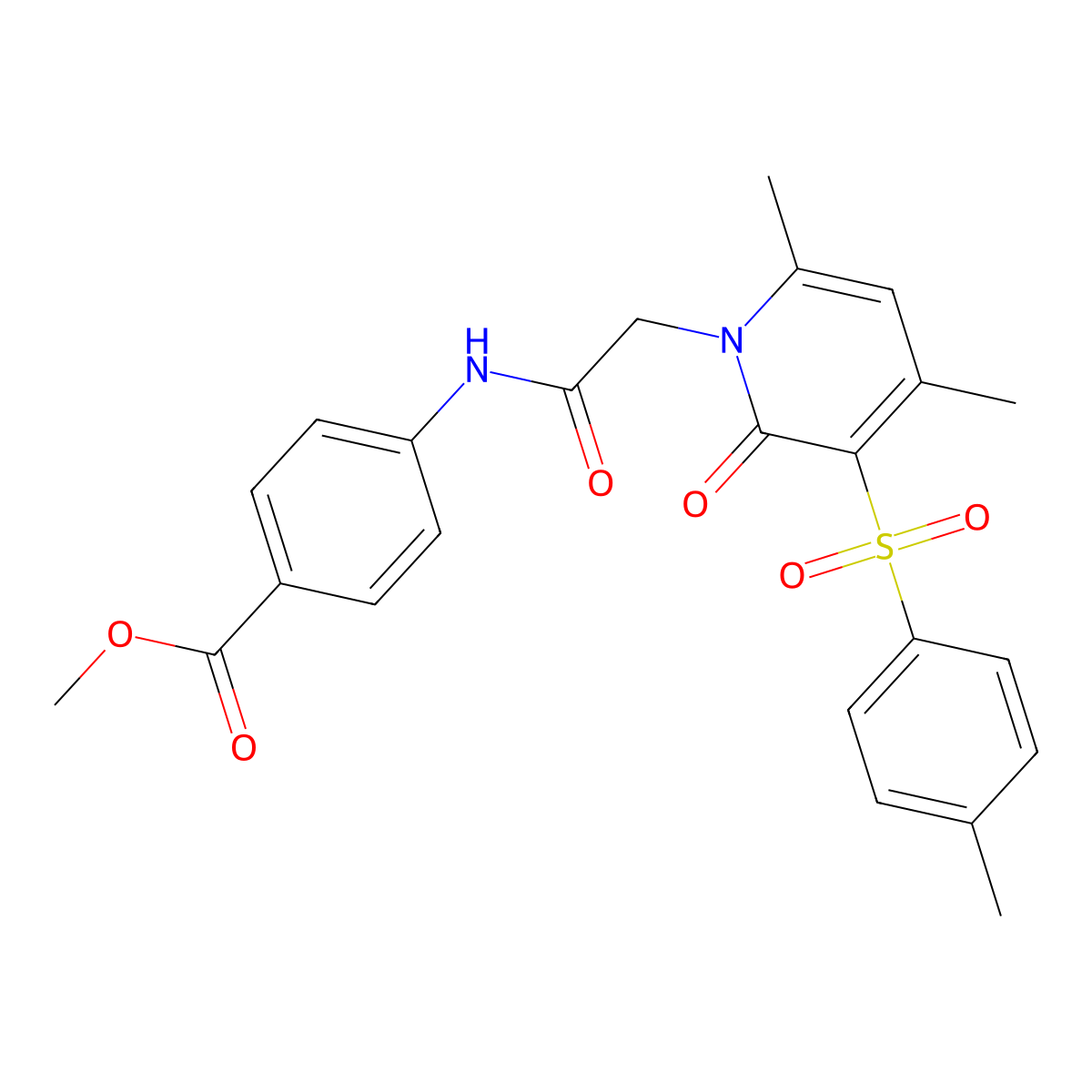 methyl 4-(2-(4,6-dimethyl-2-oxo-3-tosylpyridin-1(2H)-yl)acetamido)benzoate molecular structure, CAS 1215414-00-8