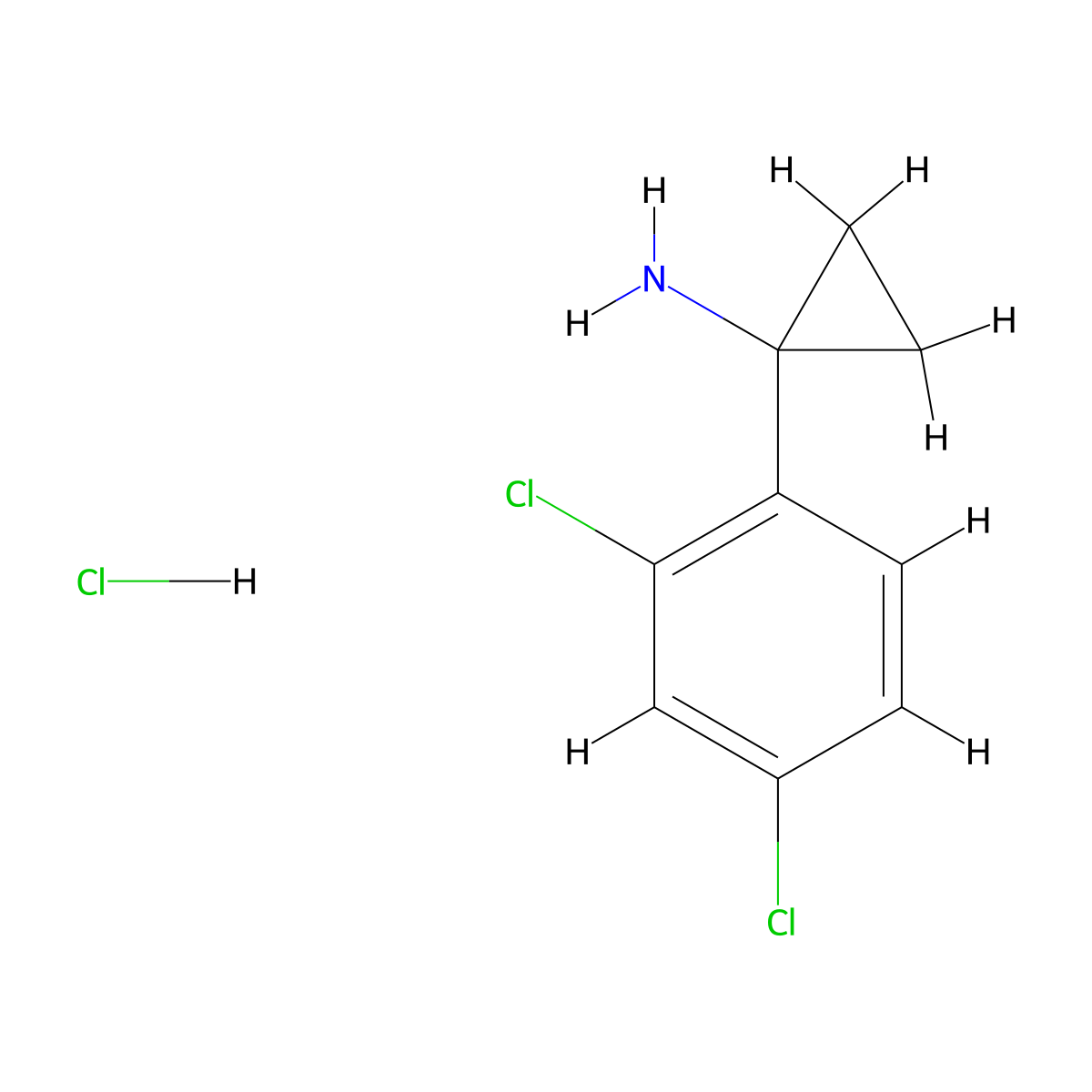 1-(2,4-Dichlorophenyl)cyclopropanamine hydrochloride molecular structure, CAS 1215415-04-5