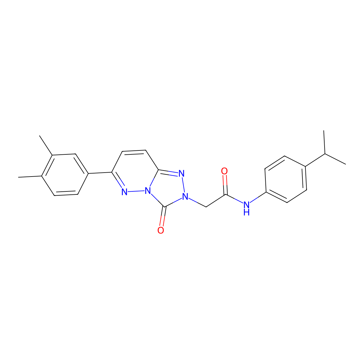 2-[6-(3,4-dimethylphenyl)-3-oxo-2H,3H-[1,2,4]triazolo[4,3-b]pyridazin-2-yl]-N-[4-(propan-2-yl)phenyl]acetamide molecular structure, CAS 1215416-53-7