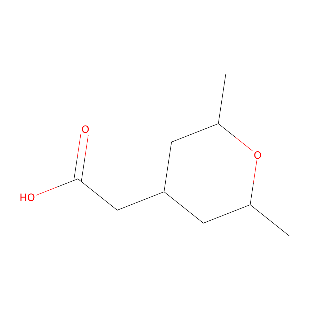 (2,6-Dimethyltetrahydro-2H-pyran-4-yl)acetic acid molecular structure, CAS 1215417-58-5