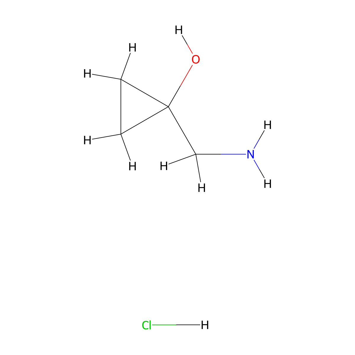 1-(Aminomethyl)cyclopropan-1-ol hydrochloride molecular structure, CAS 1215417-77-8
