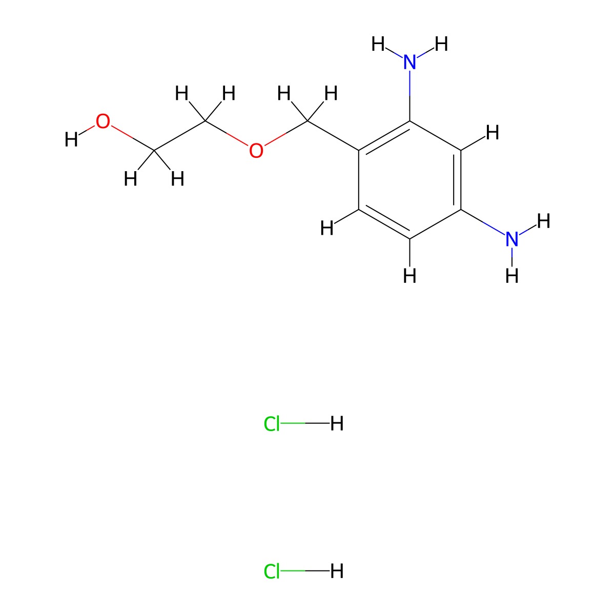 2-((2,4-Diaminobenzyl)oxy)ethanol dihydrochloride molecular structure, CAS 1215419-42-3