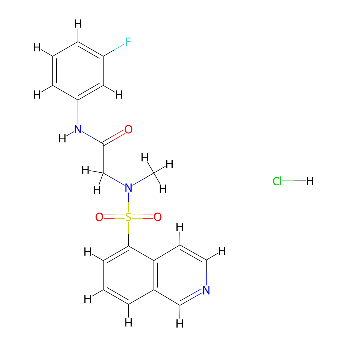 N-(3-fluorophenyl)-2-(N-methylisoquinoline-5-sulfonamido)acetamide hydrochloride molecular structure, CAS 1215420-57-7
