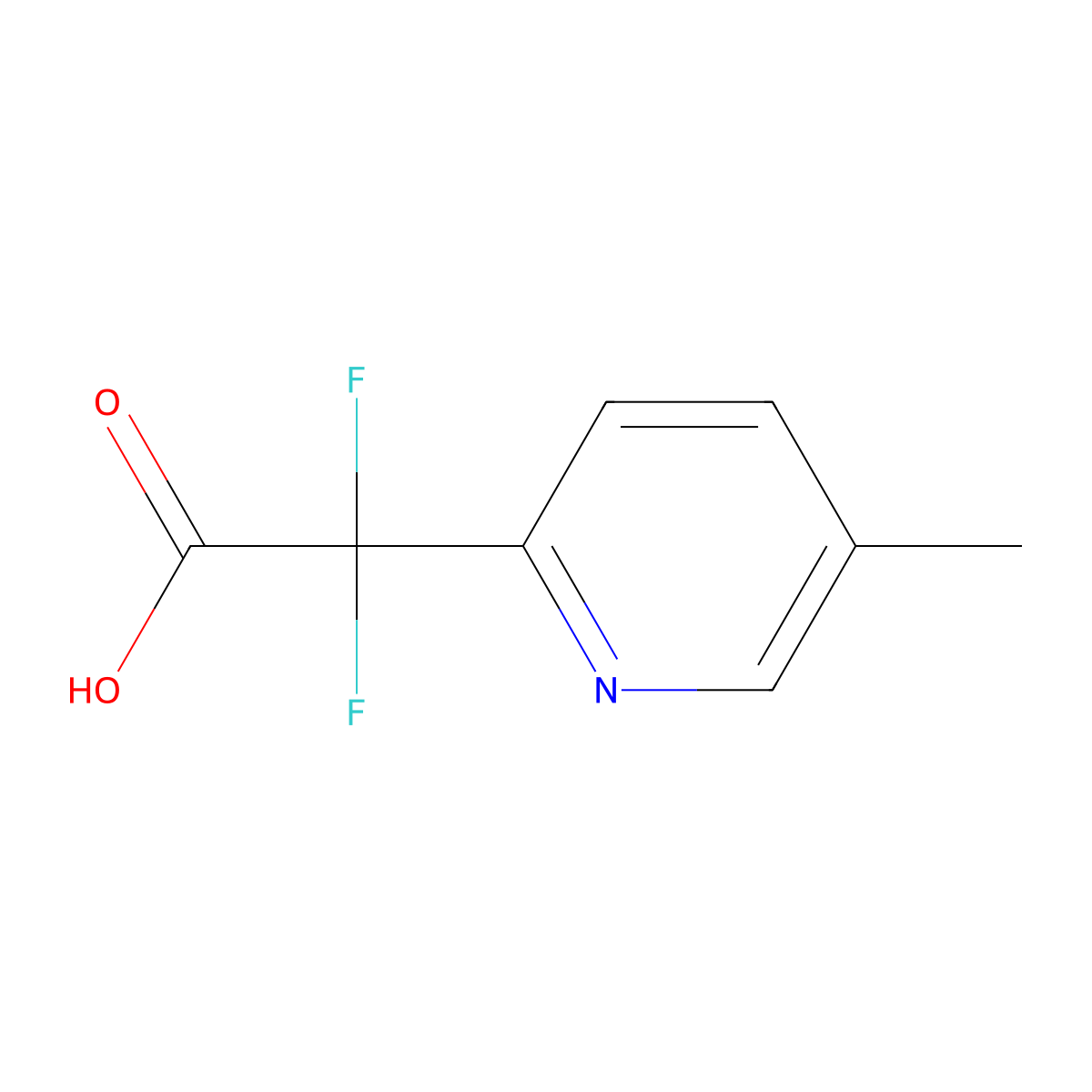 2,2-Difluoro-2-(5-methylpyridin-2-yl)acetic acid molecular structure, CAS 1215421-88-7