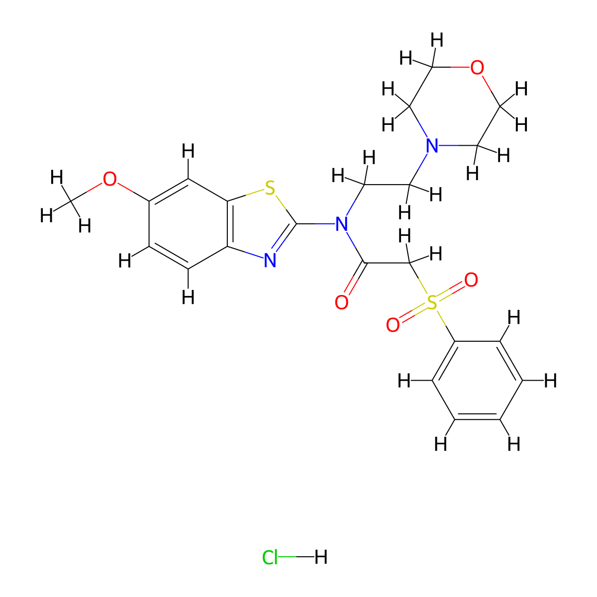N-(6-methoxybenzo[d]thiazol-2-yl)-N-(2-morpholinoethyl)-2-(phenylsulfonyl)acetamide hydrochloride molecular structure, CAS 1215422-08-4