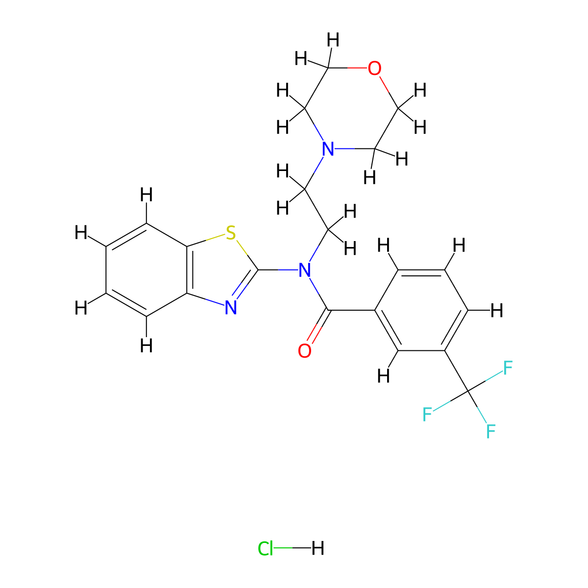 N-(benzo[d]thiazol-2-yl)-N-(2-morpholinoethyl)-3-(trifluoromethyl)benzamide hydrochloride molecular structure, CAS 1215422-67-5