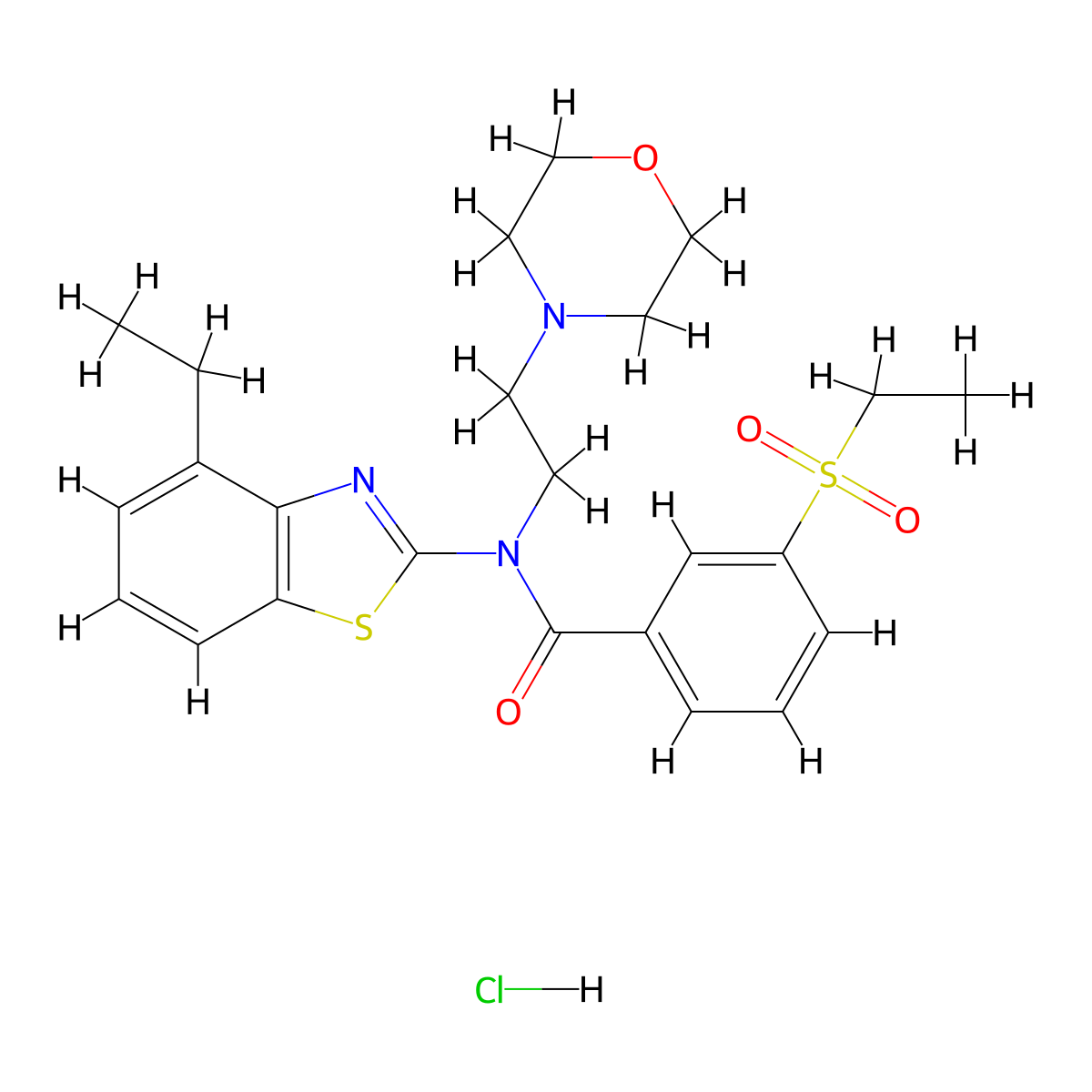 N-(4-ethylbenzo[d]thiazol-2-yl)-3-(ethylsulfonyl)-N-(2-morpholinoethyl)benzamide hydrochloride molecular structure, CAS 1215453-66-9