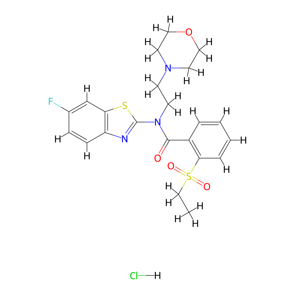 2-(ethylsulfonyl)-N-(6-fluorobenzo[d]thiazol-2-yl)-N-(2-morpholinoethyl)benzamide hydrochloride molecular structure, CAS 1215454-64-0