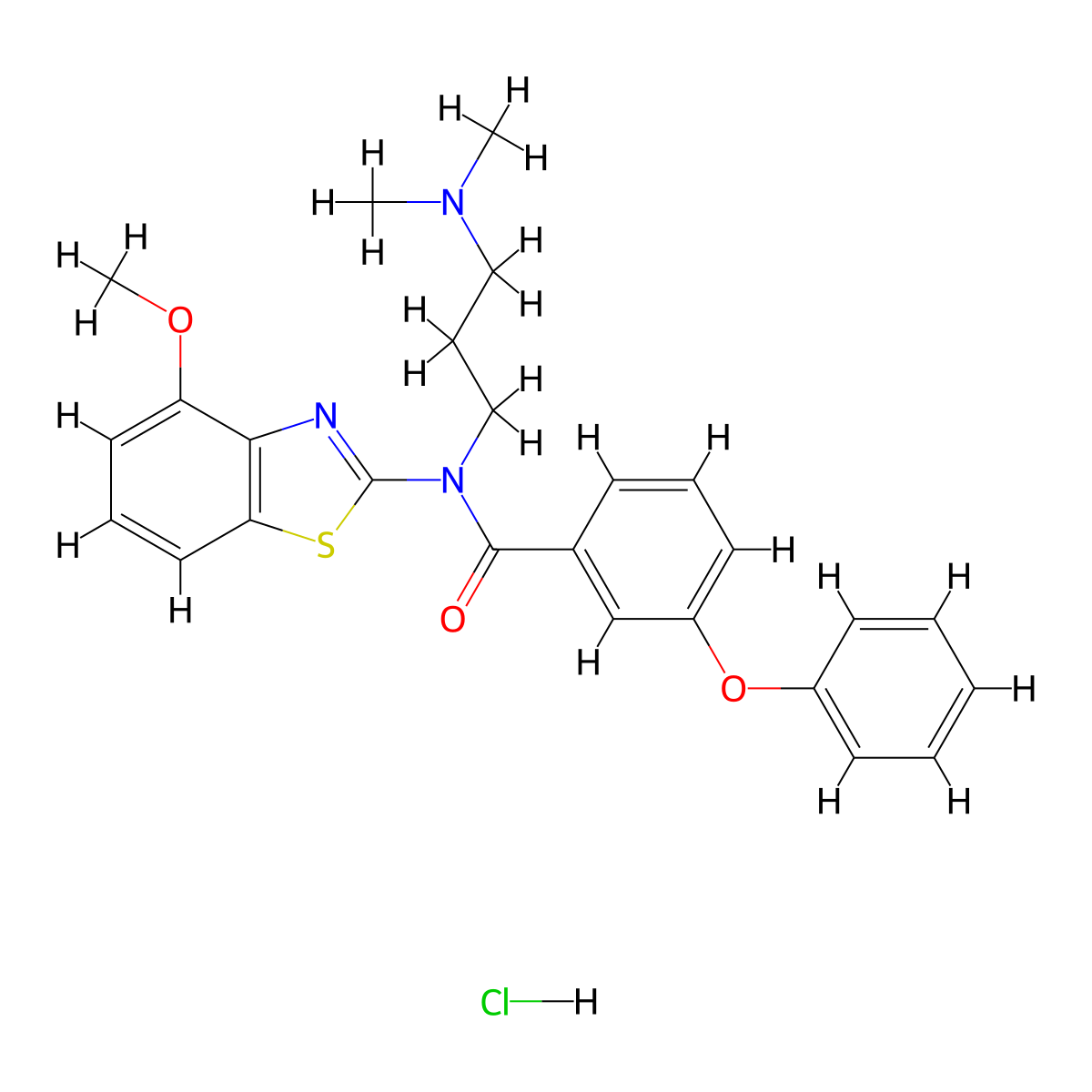 N-(3-(dimethylamino)propyl)-N-(4-methoxybenzo[d]thiazol-2-yl)-3-phenoxybenzamide hydrochloride molecular structure, CAS 1215455-58-5