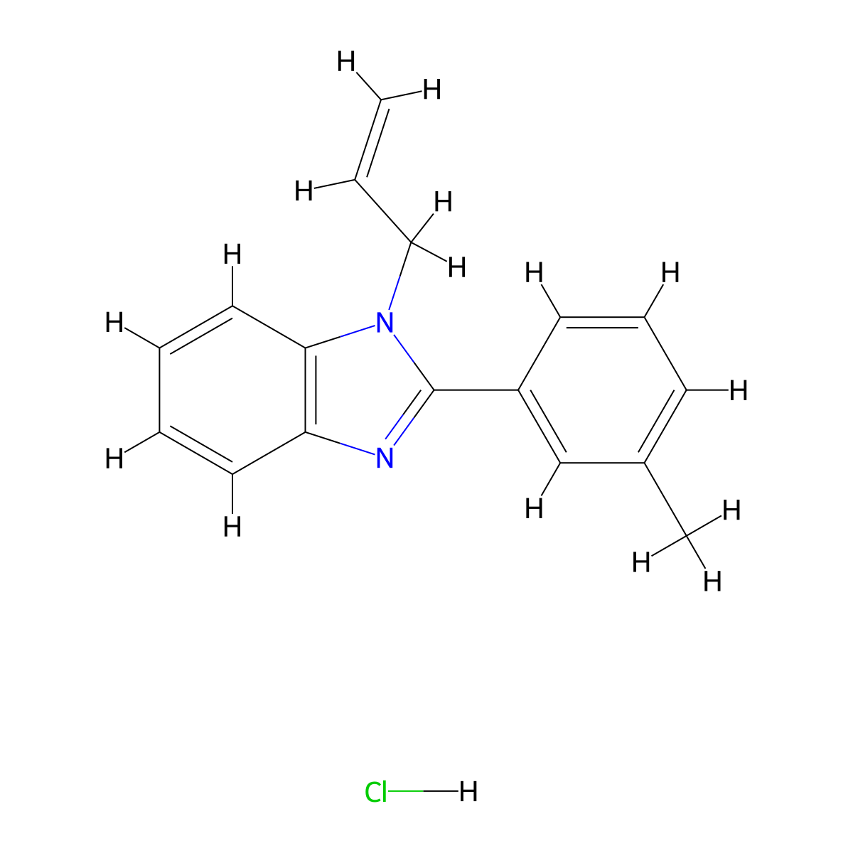 1-allyl-2-(m-tolyl)-1H-benzo[d]imidazole hydrochloride molecular structure, CAS 1215456-47-5