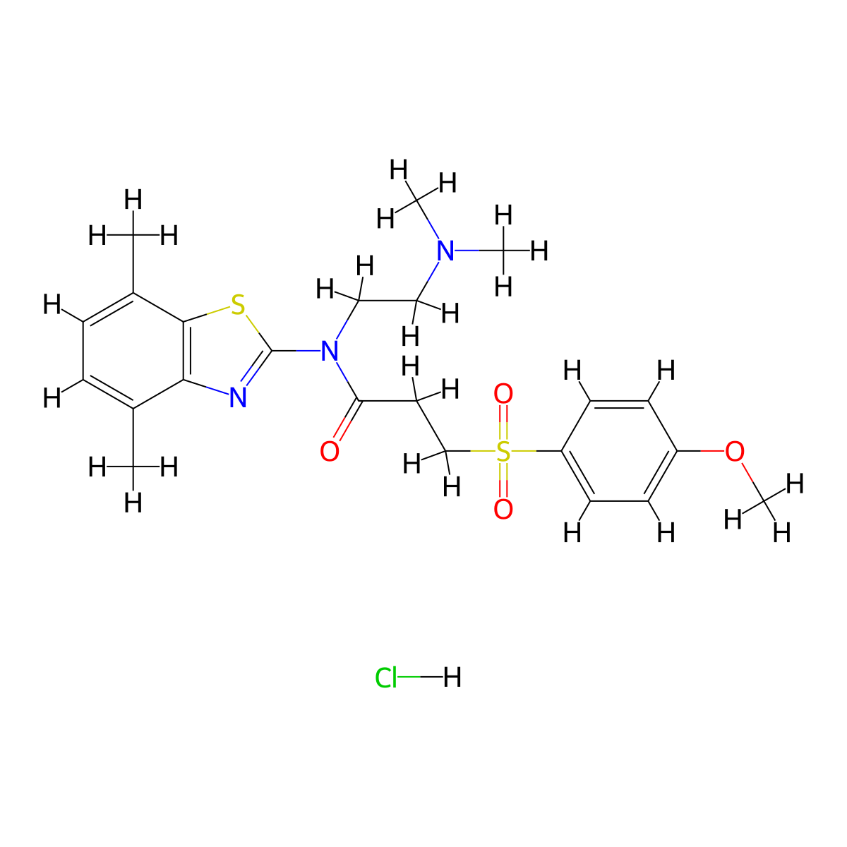 N-(2-(dimethylamino)ethyl)-N-(4,7-dimethylbenzo[d]thiazol-2-yl)-3-((4-methoxyphenyl)sulfonyl)propanamide hydrochloride molecular structure, CAS 1215457-41-2