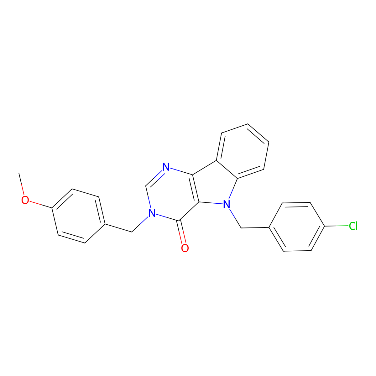 5-(4-chlorobenzyl)-3-(4-methoxybenzyl)-3H-pyrimido[5,4-b]indol-4(5H)-one molecular structure, CAS 1215458-17-5