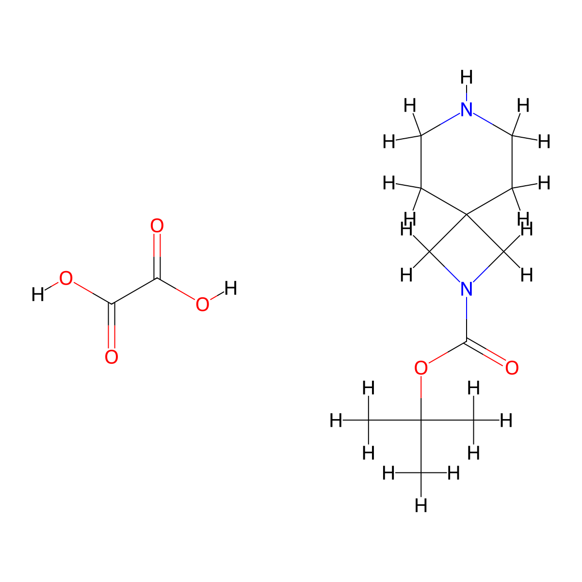 tert-Butyl 2,7-diazaspiro[3.5]nonane-2-carboxylate oxalate molecular structure, CAS 1215461-13-4