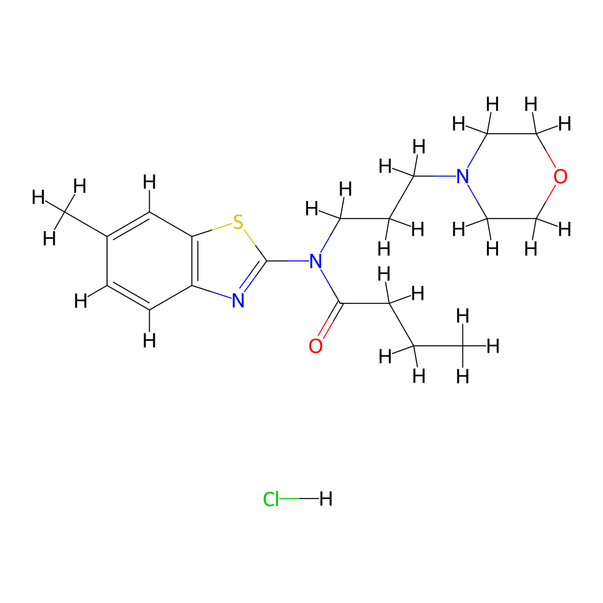 N-(6-methylbenzo[d]thiazol-2-yl)-N-(3-morpholinopropyl)butyramide hydrochloride molecular structure, CAS 1215461-38-3