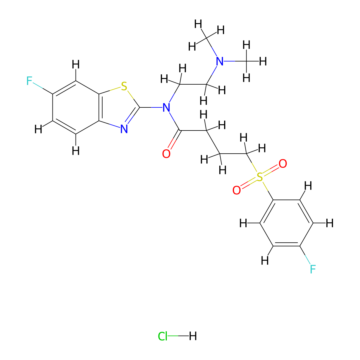 N-(2-(dimethylamino)ethyl)-N-(6-fluorobenzo[d]thiazol-2-yl)-4-((4-fluorophenyl)sulfonyl)butanamide hydrochloride molecular structure, CAS 1215461-73-6