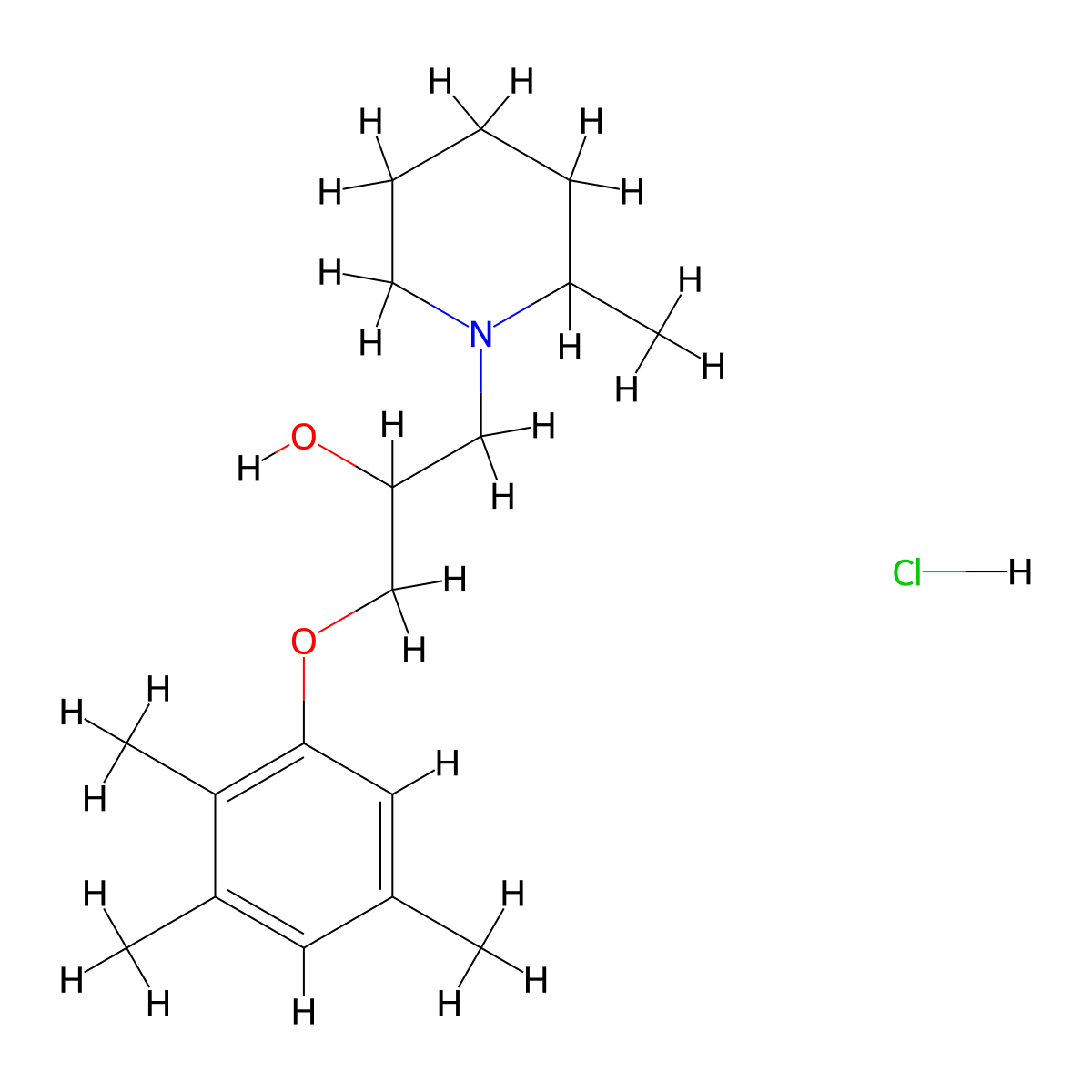 1-(2-Methylpiperidin-1-yl)-3-(2,3,5-trimethylphenoxy)propan-2-ol hydrochloride molecular structure, CAS 1215463-07-2