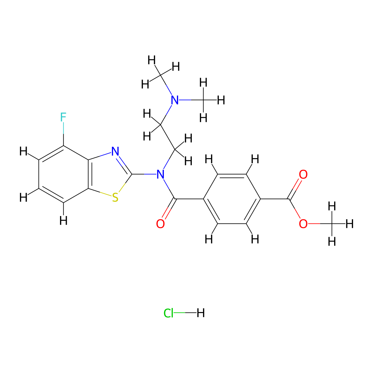 Methyl 4-{[2-(dimethylamino)ethyl](4-fluoro-1,3-benzothiazol-2-YL)carbamoyl}benzoate hydrochloride molecular structure, CAS 1215463-35-6