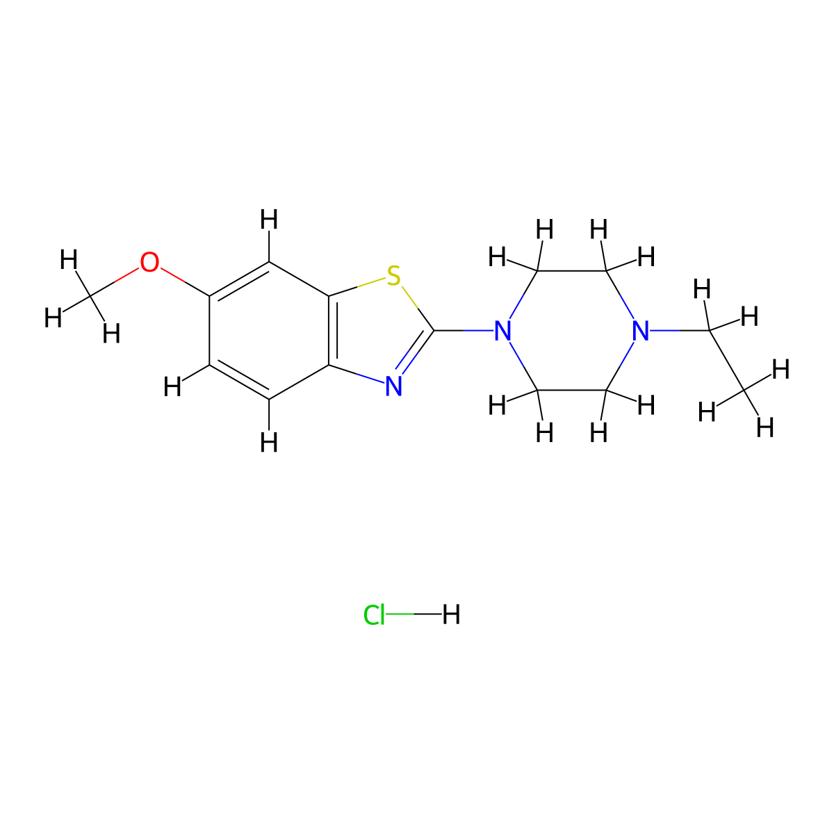 2-(4-Ethylpiperazin-1-YL)-6-methoxy-1,3-benzothiazole hydrochloride molecular structure, CAS 1215463-81-2