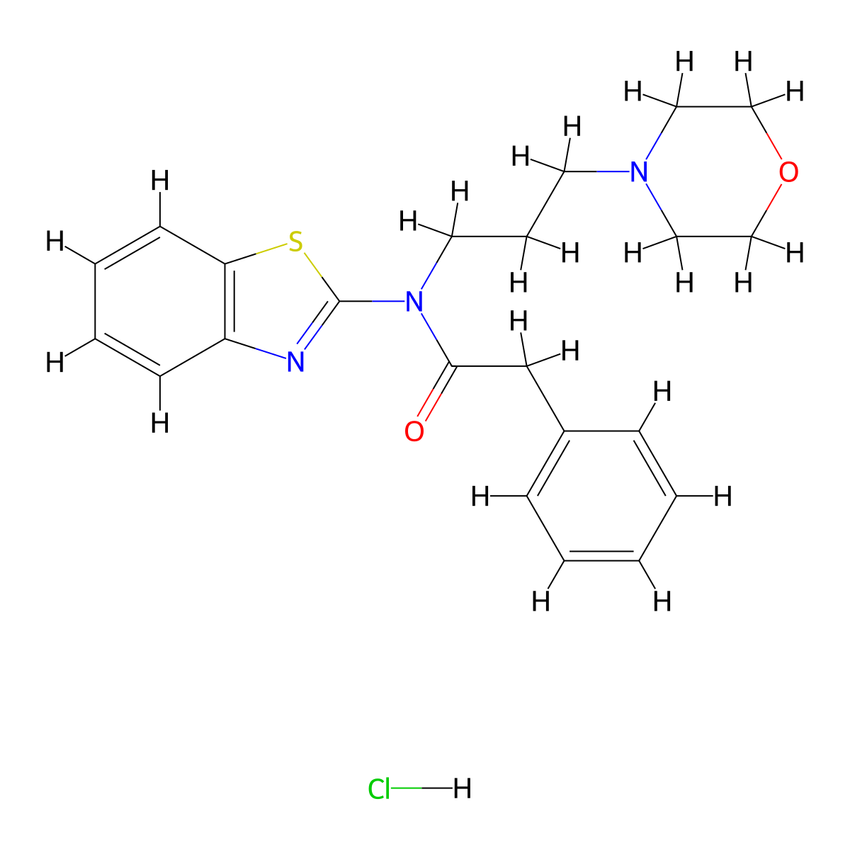N-(benzo[d]thiazol-2-yl)-N-(3-morpholinopropyl)-2-phenylacetamide hydrochloride molecular structure, CAS 1215464-14-4